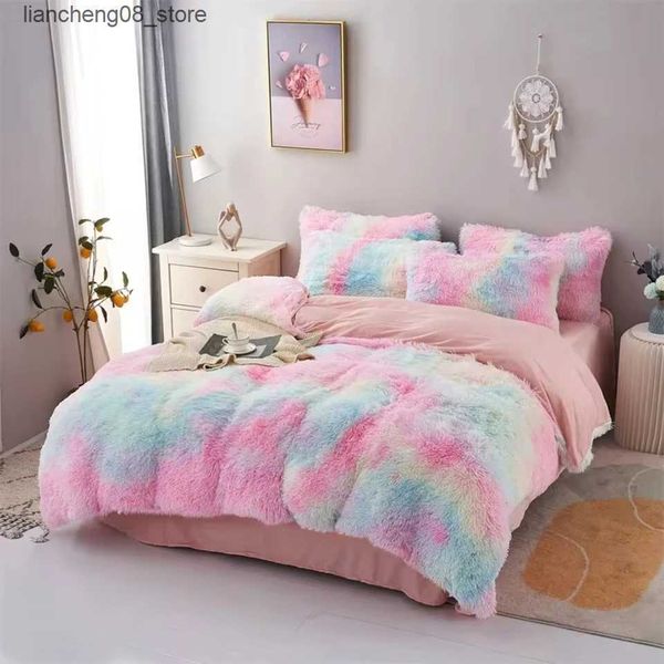 Bedding sets New Warm and Cozy Plush Three-Piece Bedding Set with Duvet Cover and case Skin-friendly Fabric Single and Double Beds U L240910