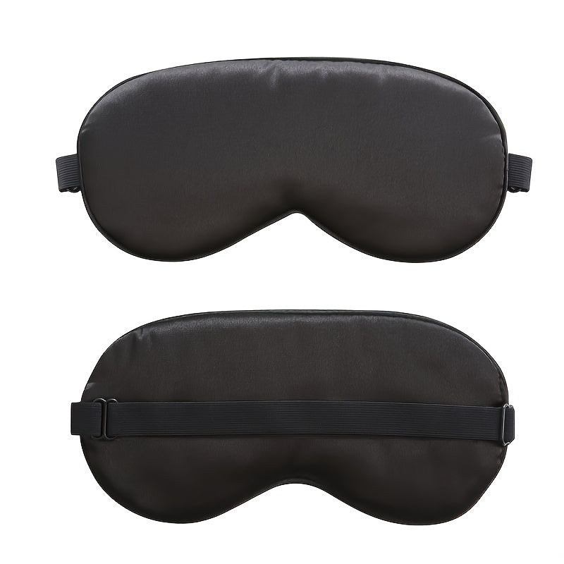 TEMU Gdgdsy Satin Sleep Mask – Adjustable Strap, Soft & Comfortable Eye Blindfold For Travel, Airplane, And Rest, Black, Non-toxic & Fragrance- Light