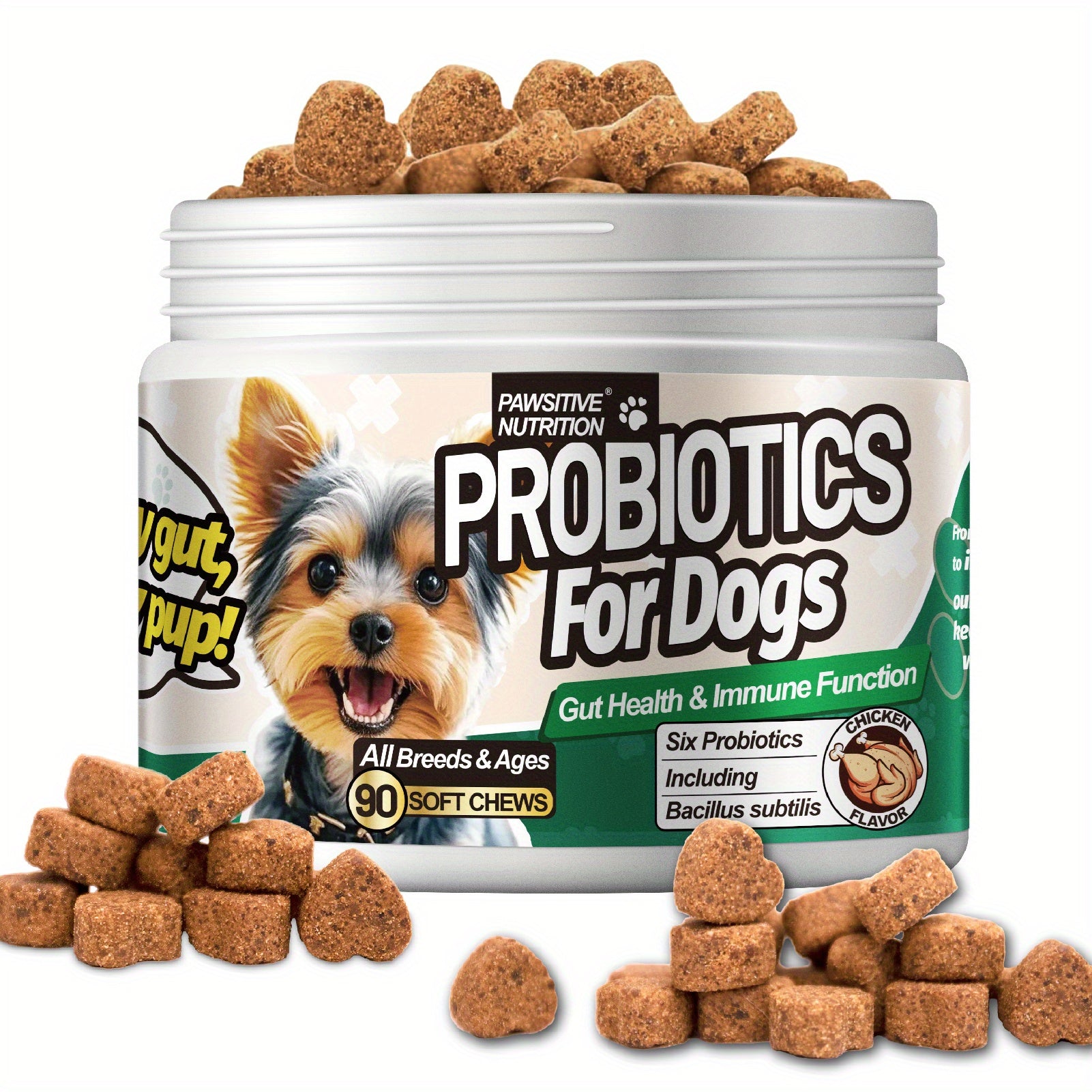 TEMU Nutrition Probiotics For All Dogs, 6 Cfu, Dog Probiotics And Digestive Health, Itching Skin, Dog Probiotic Healthy Supplement, 90 , Chicken