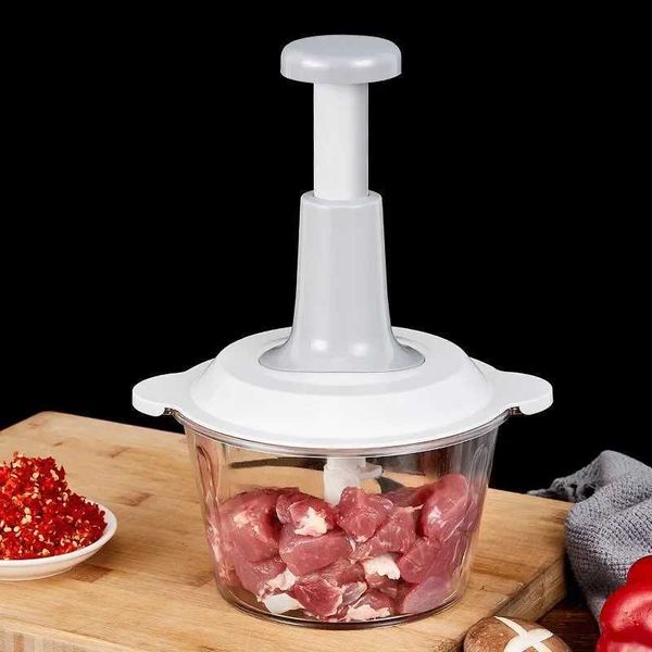 Multifunctional Food Processor - Manual Meat Grinder Vegetable Garlic Chilli Chopper Slicer Rotary Dicer Fruit Kitchen Tool B240803