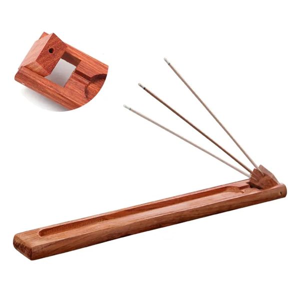 Wooden Incense Stick Holder Fragrance Lamps Ash Catcher Rosewood Tray Burner Holders Home Decoration Censer Tools