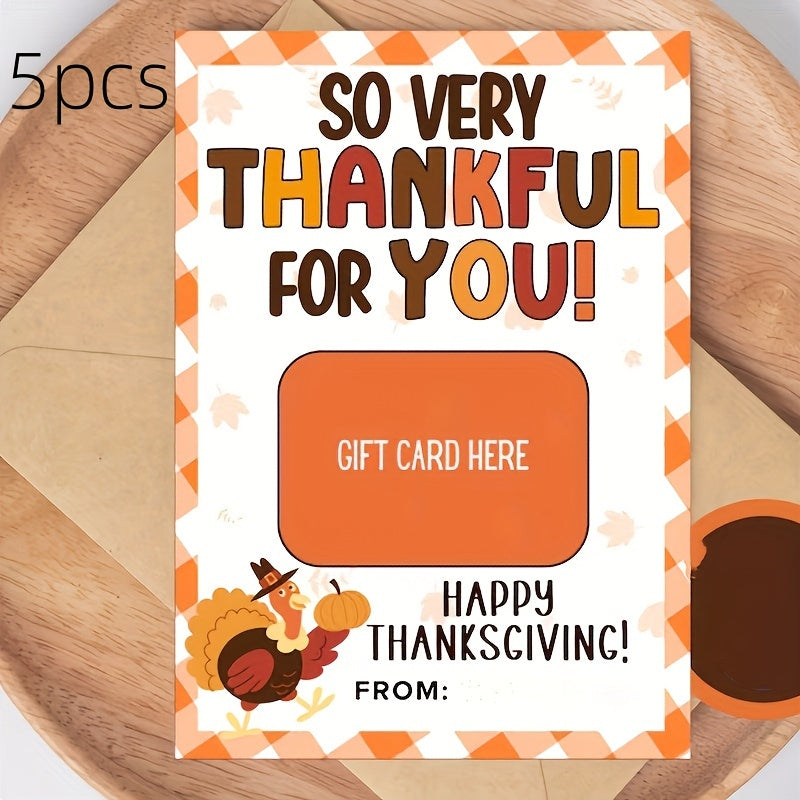 TEMU Thanksgiving Gift Card Holder, " For You" Appreciation Card, Teacher Thank You Gift Card, Party Decor, No Power Required, Battery-free, Supplies
