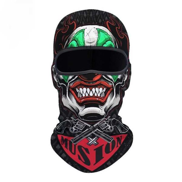 Musion Balaclava Helmet Liner Full Face Mask Skull Print Moto Topeng Muka Rider for Cycling and Riding MotorcycleXJ240828