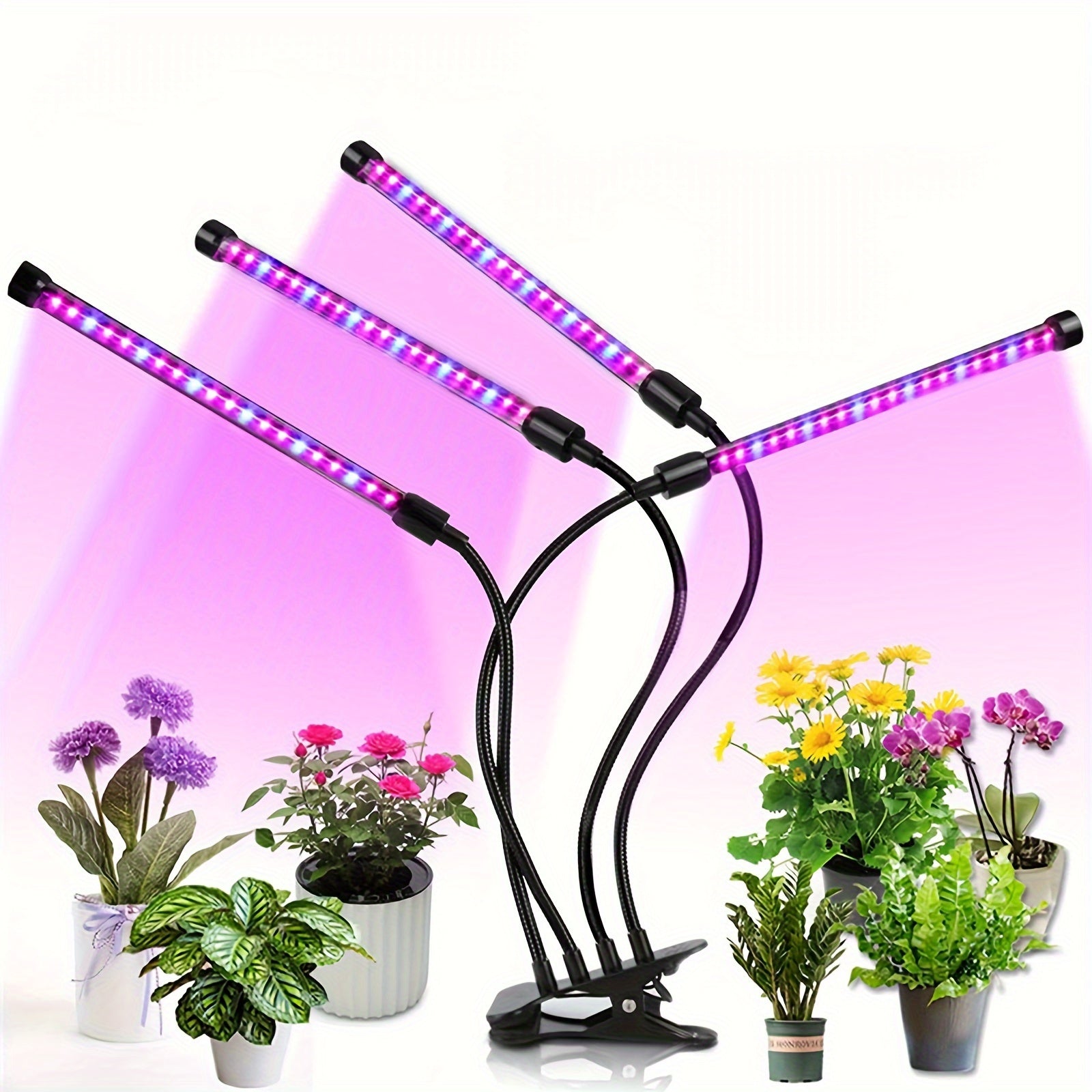 TEMU Usb Plant Growth Light Full Herbal Plants Fill Light Led Plant Lamp With Timer And 4-5-6 Heads