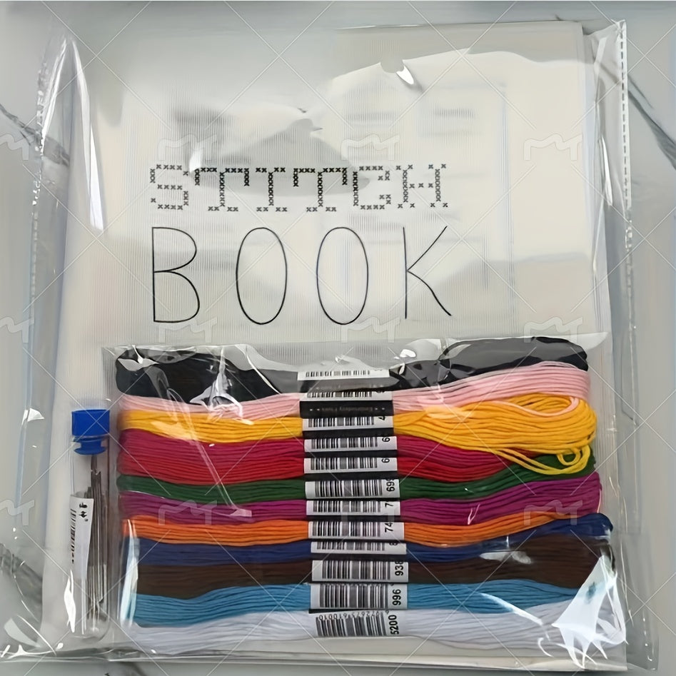 TEMU Diy Sewing & Embroidery Books For Adults - Beginner-friendly Crafting Guide With Colorful Threads, Needlework Techniques & Fantasy- - Canvas