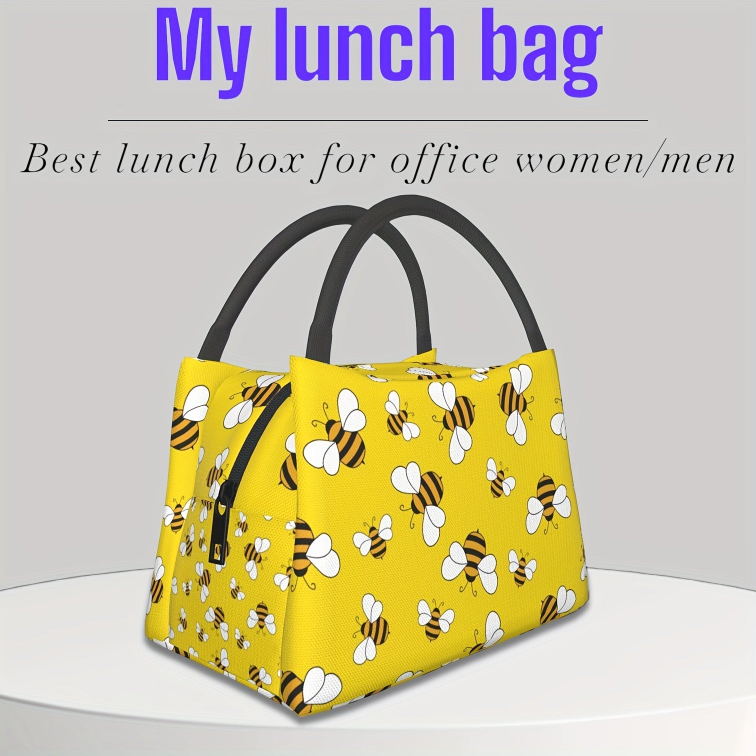 TEMU Insulated Lunch Bag With - Reusable, Polyester Tote For Work, Picnics & Travel Lunch Boxes, Bento Boxes