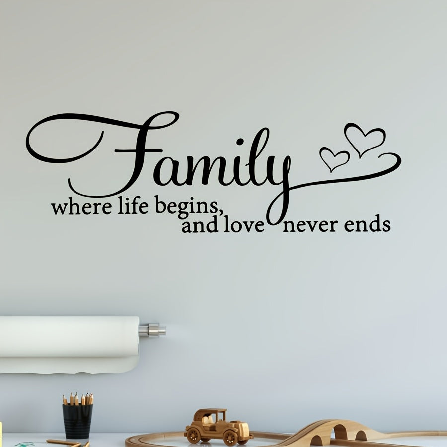 TEMU 1pc Sticker, Family Quote Self-adhesive Wall Stickers, Bedroom Entryway Living Room Porch Home Decoration Wall Stickers, Wall Decor Decals