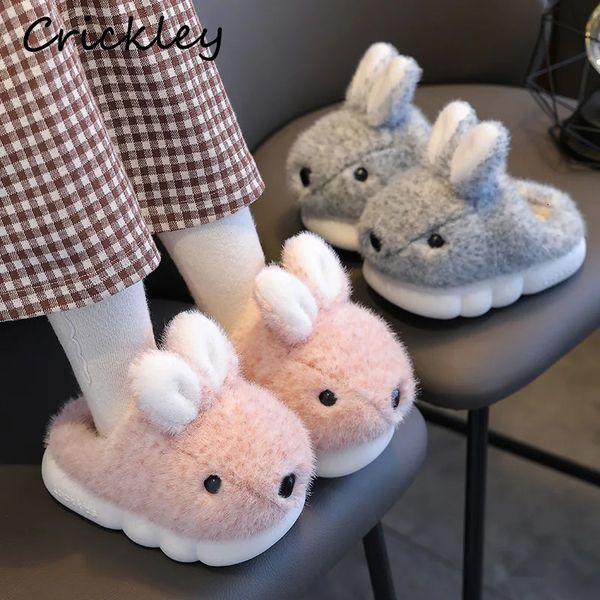 Desenho animado de coelho Kids Home Cotton Shoes Winter 3d Plaguchs para meninos meninas meninas de fundo macio de baixo para as crianças Sl