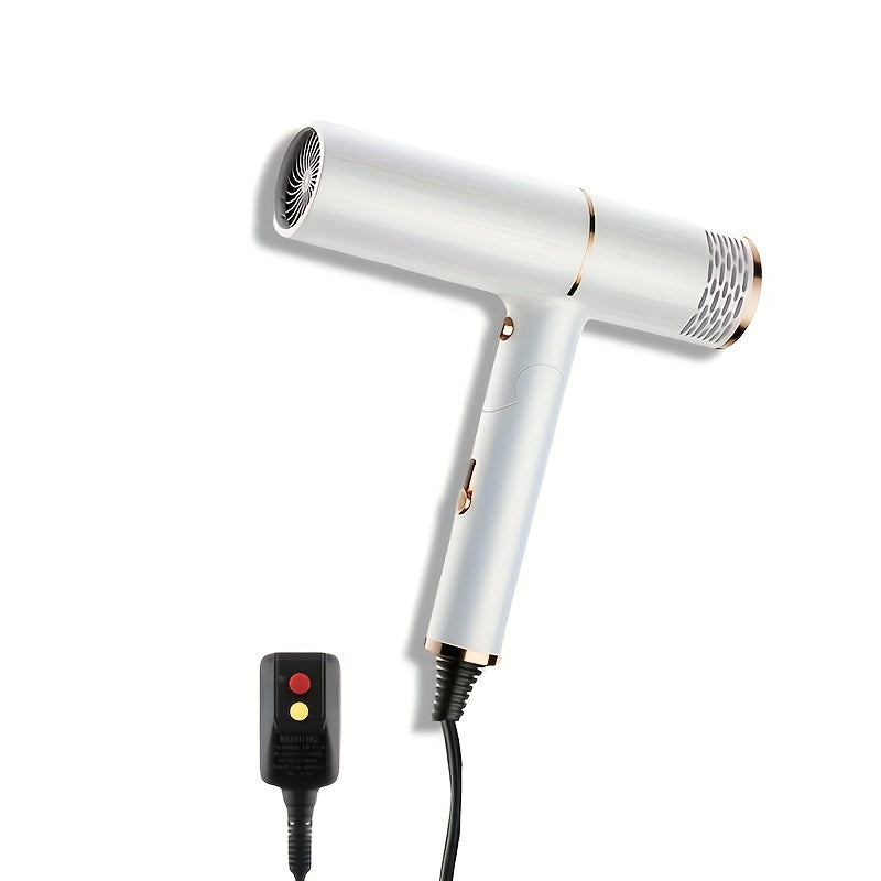 TEMU Professional Hair Dryer With Foldable Handle, 1200w Bristle Motor, Air, Adjustable Power Cord, Us Plug Included - Suitable For All Hair Types