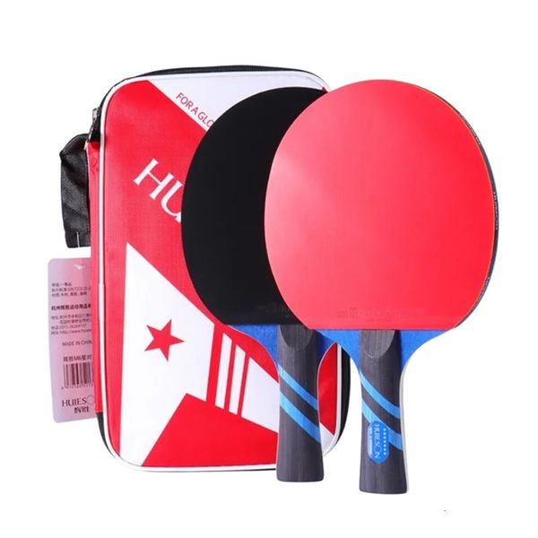 Huisens 7-star carbon table tennis racket 2 pieces-set made of 5 plywood and 2 inner carbon table tennis rackets with a handbag 241113