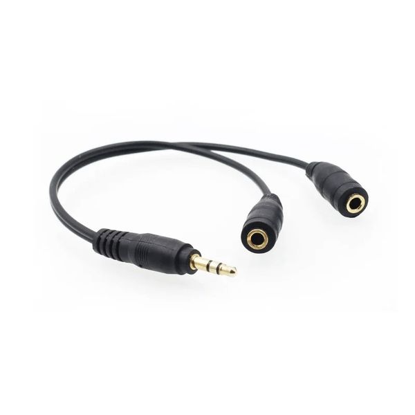 Y Splitter 3.5 Mm 1 Male To 2 Dual Female Audio Cable for Earphone Headset Headphone MP3 MP4 Stereo Plug Adapter Jack