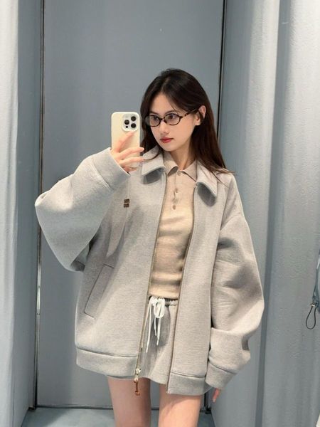 Jackets Miuu Spring And Womens Autumn Winter New Fashionable Leisure Sports Set Loose Stand Collar Zipper Long Sleeve Hoodie Pong Short Skir