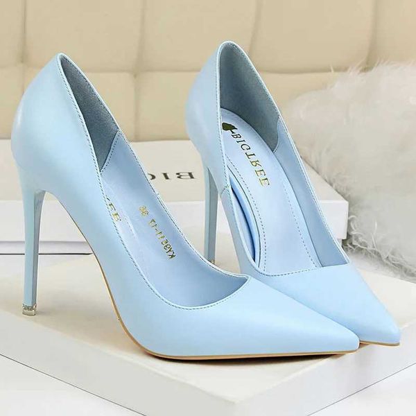 Vestido sapatos 2023 Wen 7,5cm 10,5 cm de altura H bombas lady wedding cenário de noiva Stripper Low H Plus Size Fetish Party Blue Shoes Z24