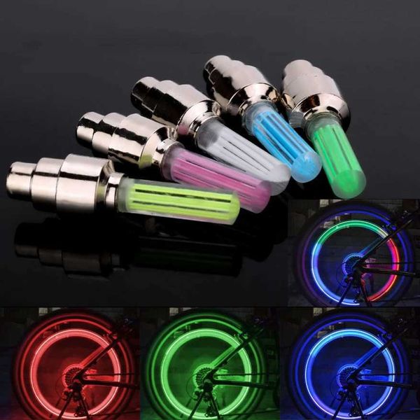 Hot selling 2PCS Neon Bicycle Sports Light Mini LED Bicycle Tail Light MTB Wheel Tire Nozzle Valve Cover Light Bicycle Warning Head Rear Y24