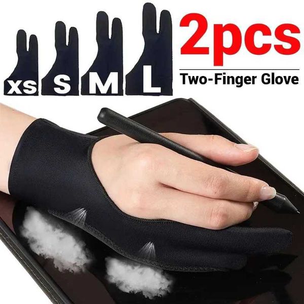 Palm Rejection Artist Two Finger Gloves Suitable for iPad Tablet Graphics Drawing Monitor Painting Anti Spray Tablet Screen Touch Gloves Y24