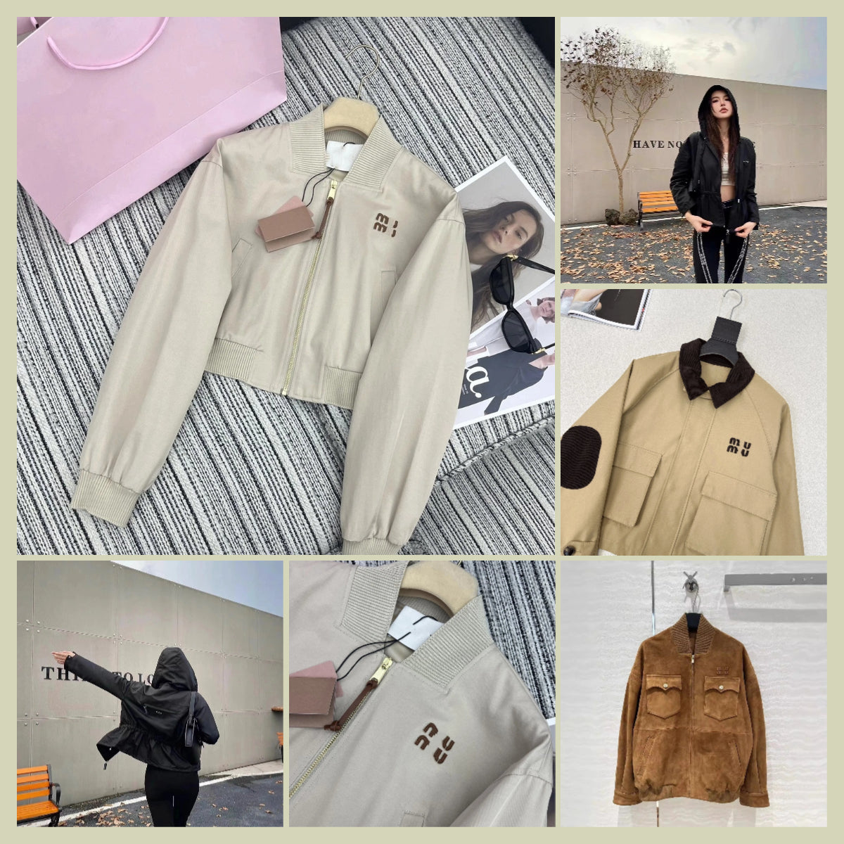 Women&#039;s Designer Short Coat Letter Embroidery Retro Loose Zipper Jacket Windproof Trendy Lapel Short Windbreaker