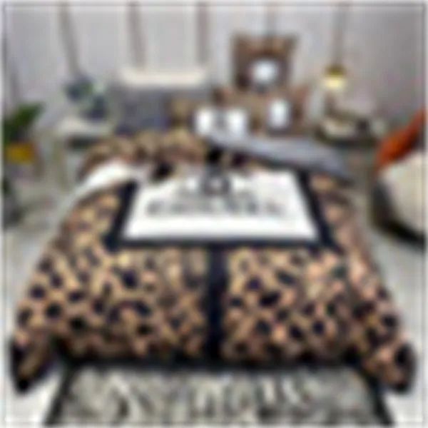 khaki designer bedding bee letter print extra large down duvet cover, bed sheets, fashionable pillowcases, and quilt set with 01