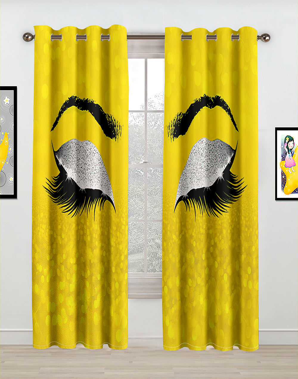 YL-37071 High-precision Customized 3D Curtain Printing Finished Landscape Wave Curtain Blackout Curtain