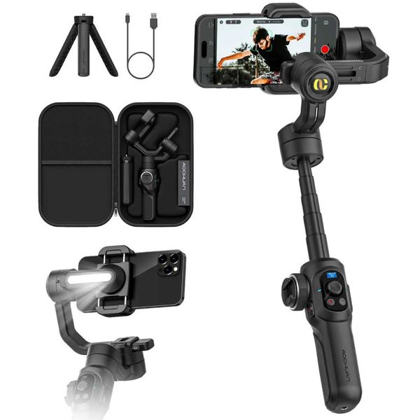 Stabilizers AOCHUAN Smart S2 Professional gimbal stabilizer for smartphones Built-in 18cm extension of 3-axis gimbal stabilizer CL250116