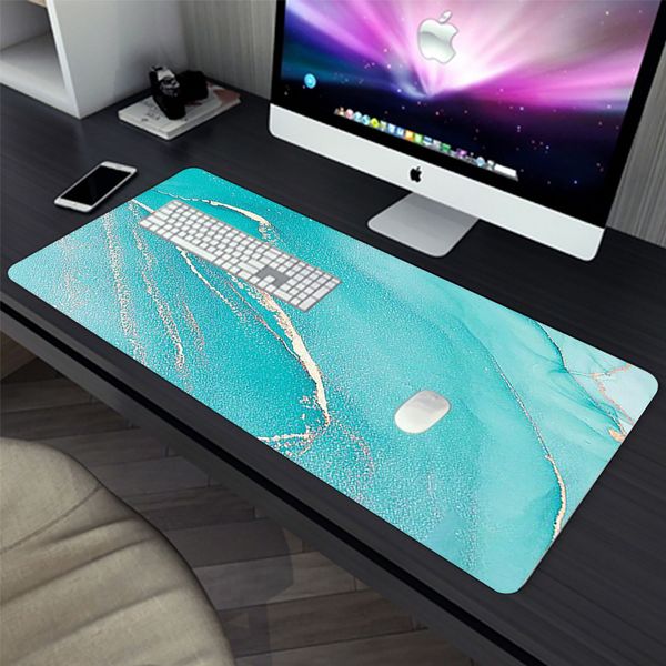 Marble oversized mouse simple and creative computer keyboard thickened lock edge anti slip desk pad, e-sports DDML