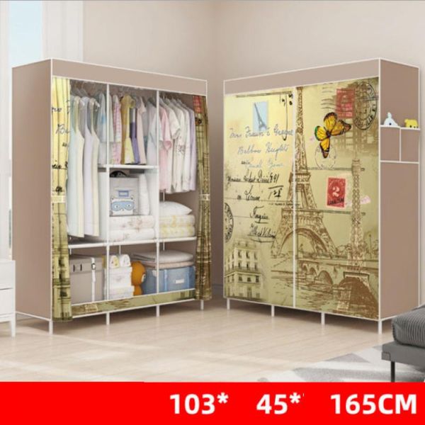 Multi-Purpose Non-Woven Cloth Wardrobe Fabric Closet Portable Folding Dustproof Waterproof Clothing Storage Cabinet Furniture