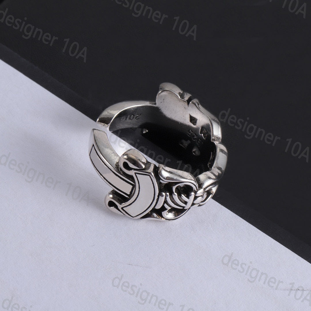 ring designer rings Dark and Light Love Ring cross flower Jewellery Classic symmetry Rock hip-hop punk style chr rings heart jewelry forever love fr