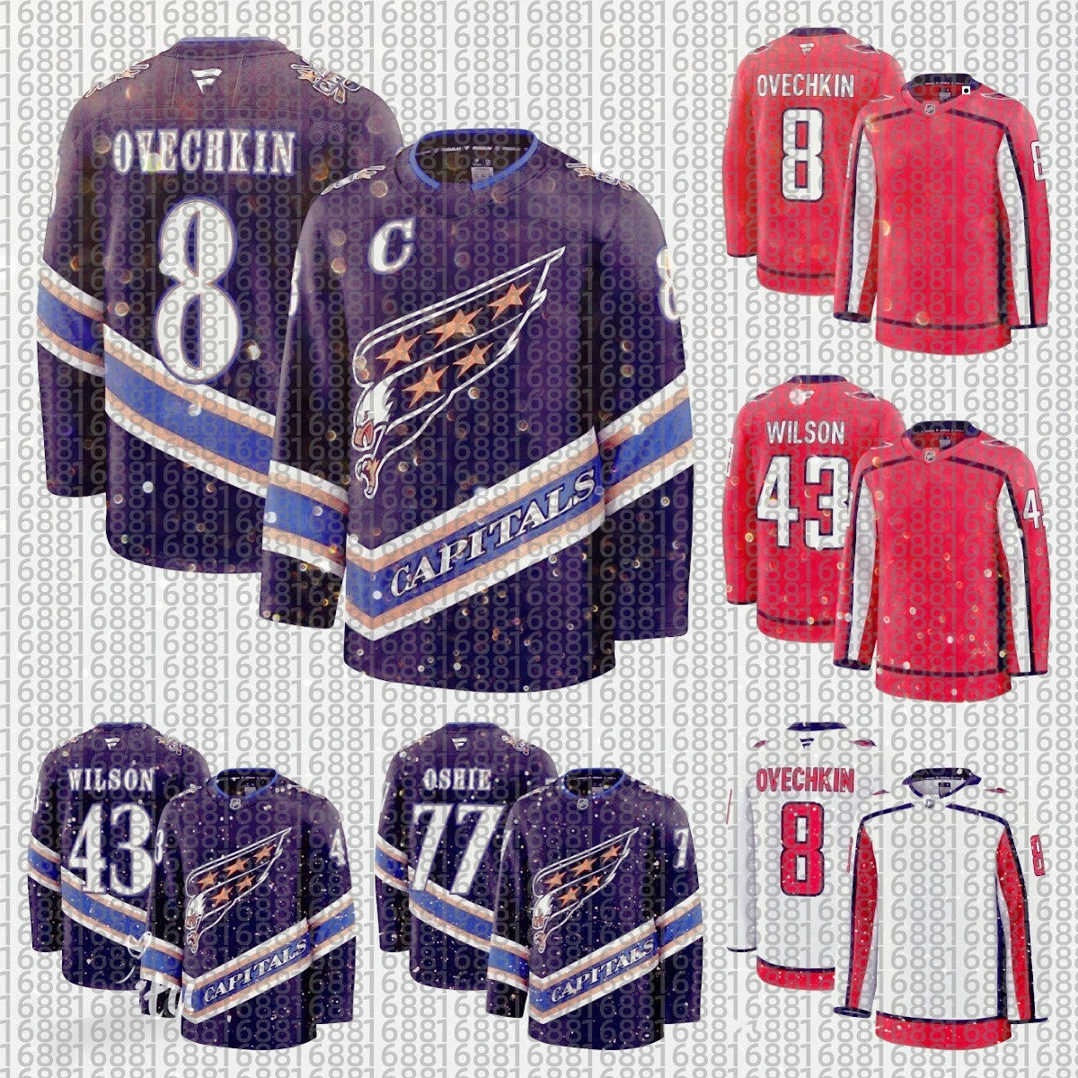 Capital Hockey Jersey Dylans Strome Connors McMichael Alex Ovechkin Aliaksei Protas Tom Wilsons Carlson Pierre-Luc Dubois Jakob Chychrun Rasmus Sand