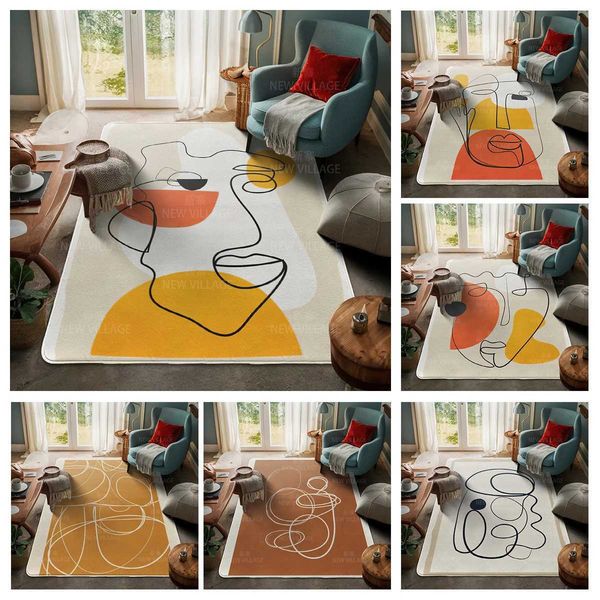 Living room floor mats carpet family door mat modern Nordic style room bathroom feet non-slip kitchen Morandi abstract insC250102