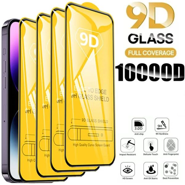 3Pack 9D Screen Protector Tempered Glass For IPhone 16 14 15 13 12 11 Pro Max Protective Glass Film For iPhone X XR XS Max 14Plus 15Plus 16P