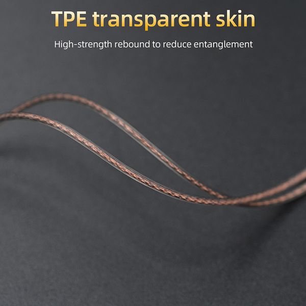 125cm Twisted Earphone Cable for KZ-CCA ZST ZSR ZSN ZSN PRO Headset Wire Oxygen-Free Headphone Cord Replacement Accessories