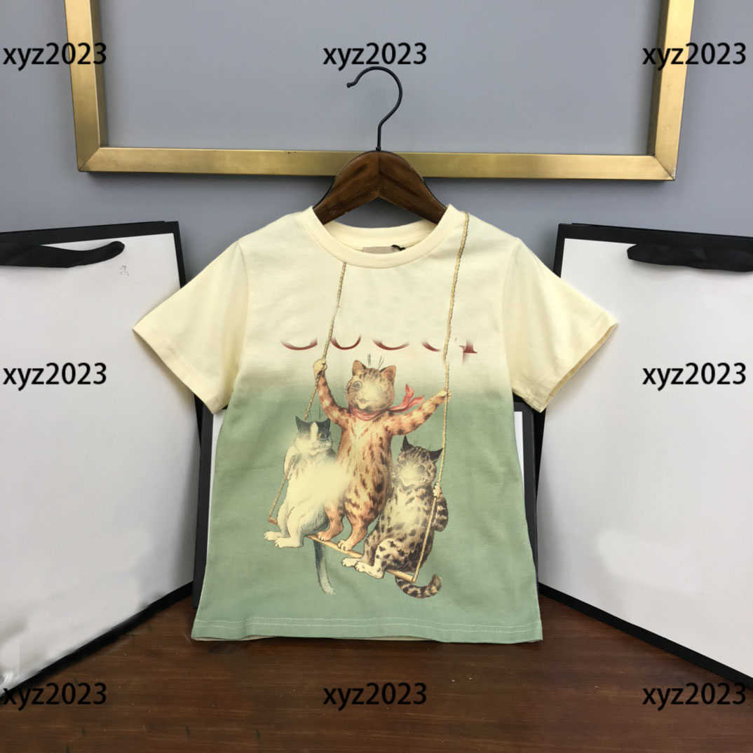 Kids Short Sleeve Baby T-shirt Child Clothing Summer Animal swing pattern New Arrivals SIZE 100-160 CM Mar01