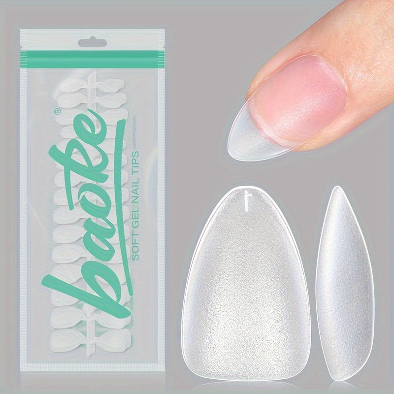 TEMU 240pcs Short Almond Press On Nails - Matte Soft Gel Acrylic Nail Tips, No Filing Needed, Pre-shaped Full Cover Extensions, 15 Sizes For & Salon