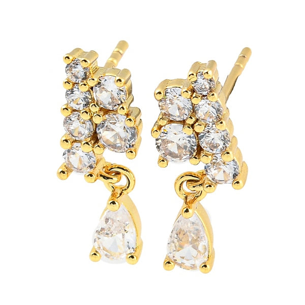 Boucles d'oreilles pendantes en laiton plaqué en forme de raisin