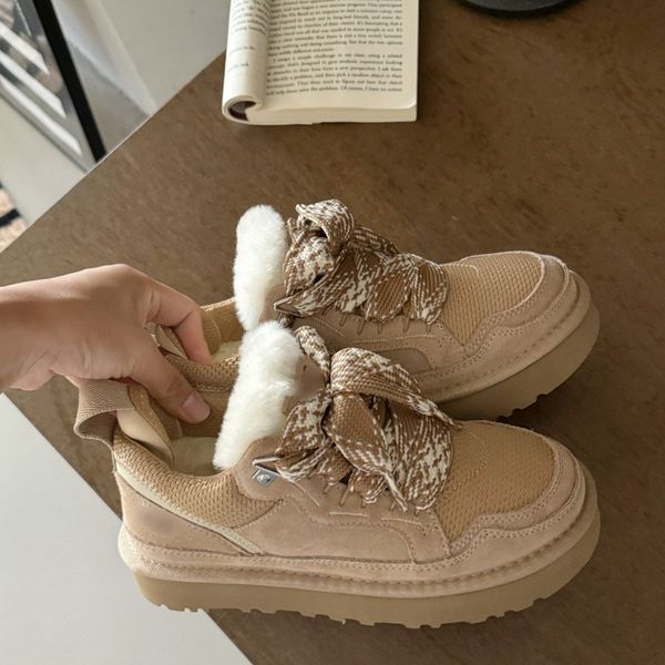 Tasman Trainers Women Lowmel Sand Australia Snow Designer Boots Sheep Fur Shoes Winter Sheepskin Padded Platform Booties Boot Sneakers2025