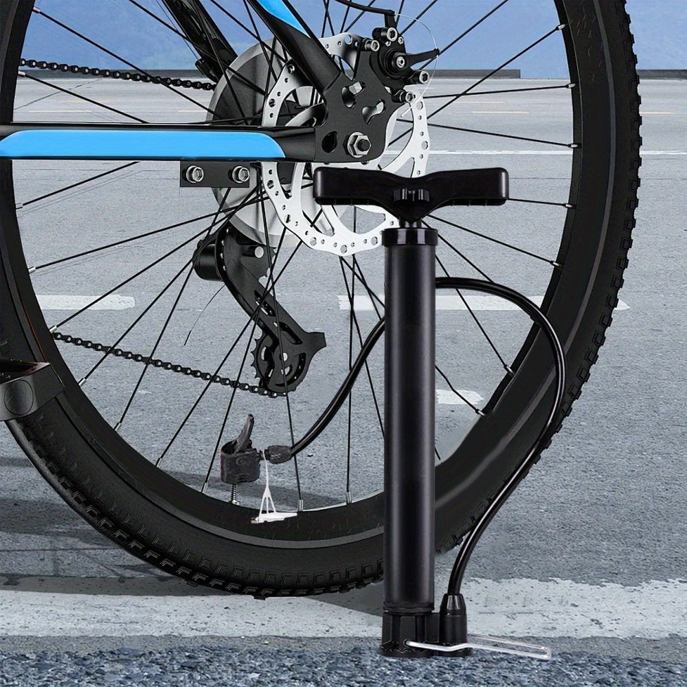 TEMU High Pressure Bicycle Pump, Inflator With Alloy Base - Portable Mini Inflator For Bicycles, Basketballs, Electric Scooters - Up To 120psi,