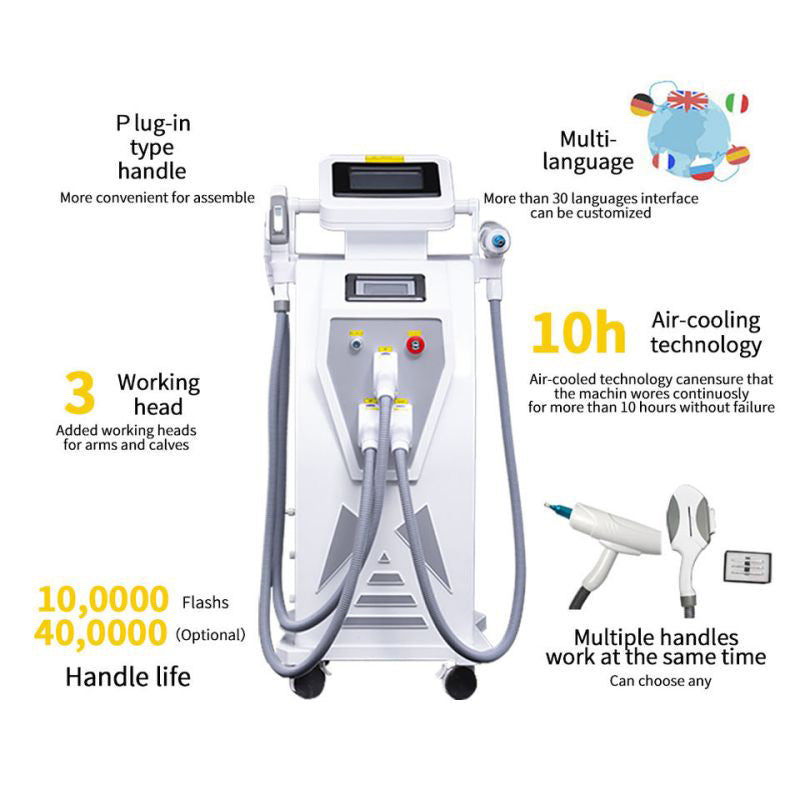 IPL lazer Machine RF Face Lifting Laser Beauty Equipment Tattoo E-light Hair Removal Equipment With 2 Years Warranty