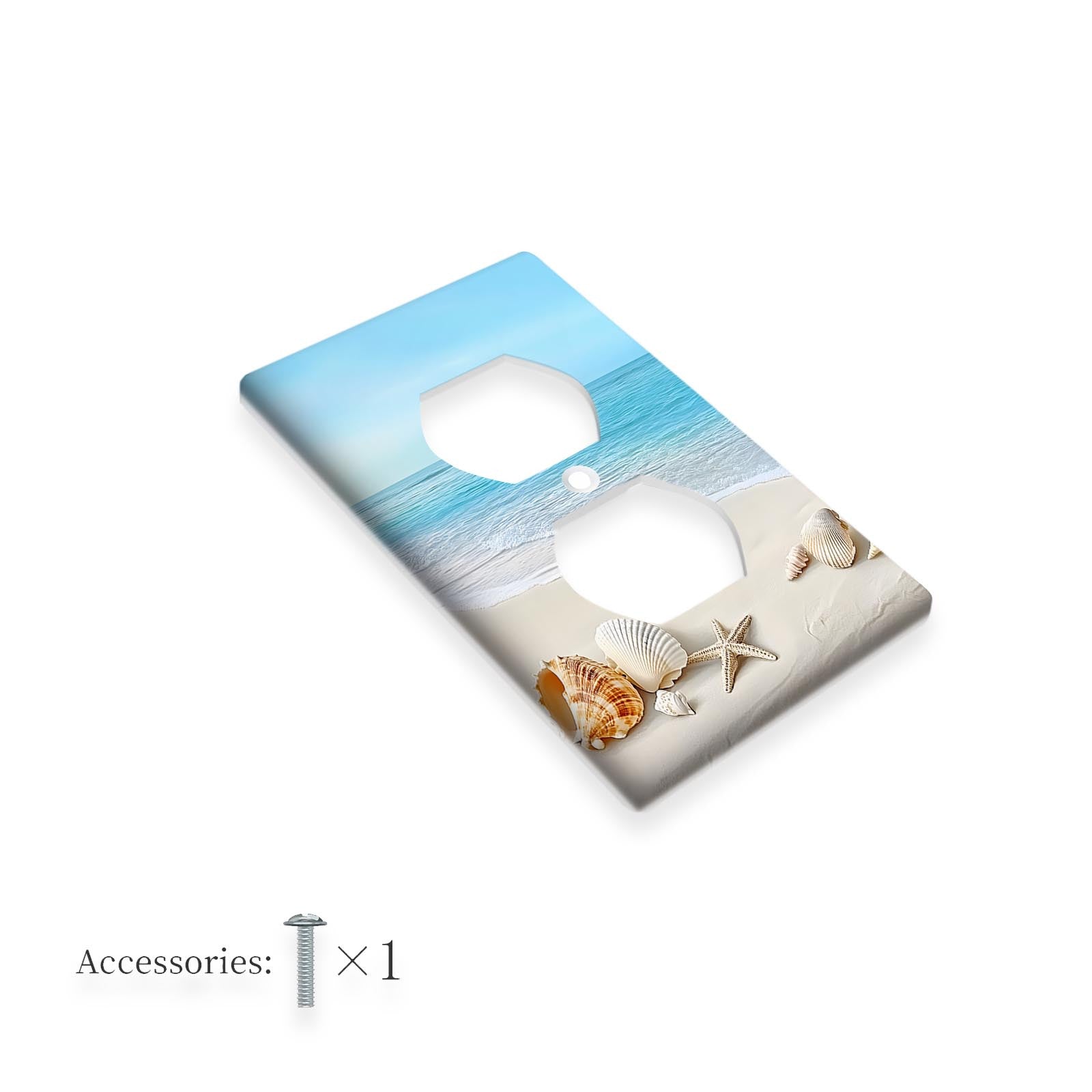 TEMU 1pc 1gang-2gang Beach Switch Cover Decorative Switch Plate Covers Wall Plates For Adult Bedroom Bathroom Wall Decor