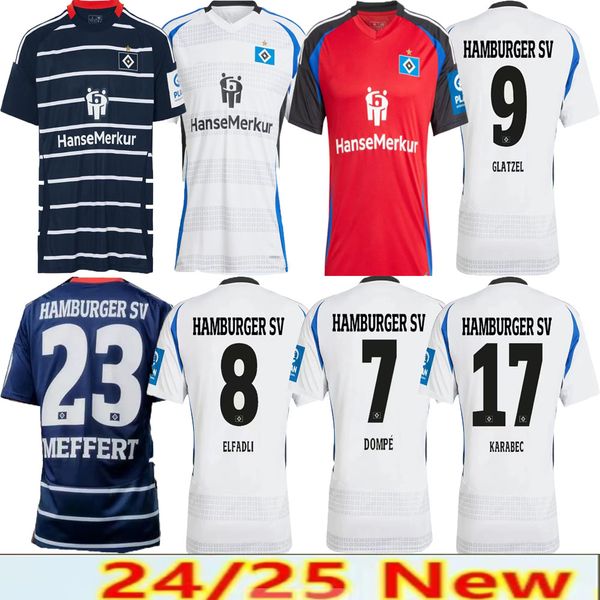 24-25 Hamburger SV Soccer Jerseys Home White VAGNOMAN ONANA LEIBOLD REIS KITTEL GLATZEL DUDZIAK 2023 2024 HSV men football shirts S-2XL