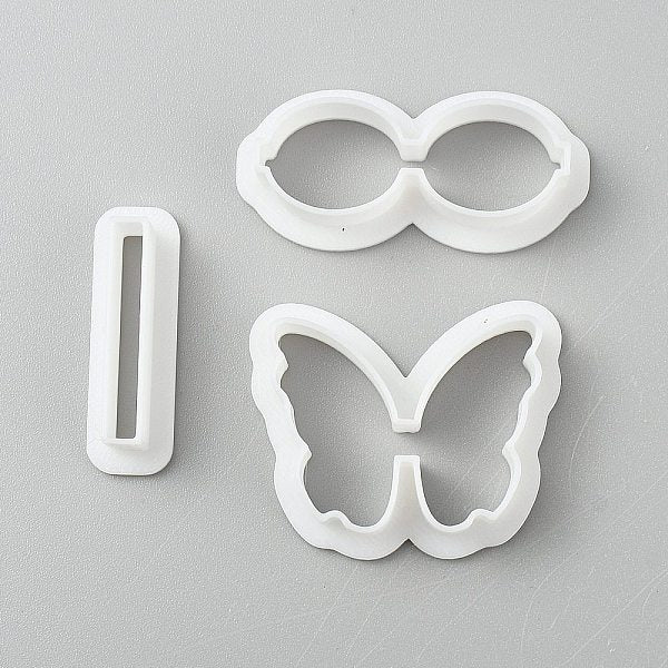 3Pcs Plastic Clay Pressed Molds
