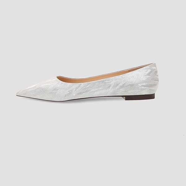 Sequins, Pointed Toe Crystal Women&#039;s Flat Princess Wedding Dress, Bridal Shoes, Bridesmaids, Single Kq3