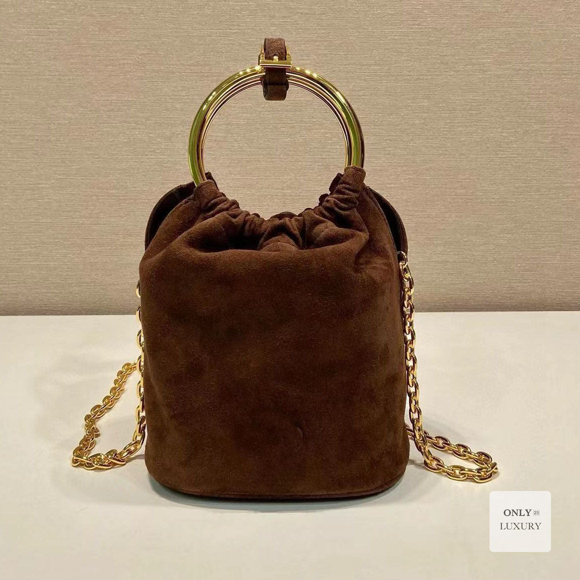 Luxury designer suede nappa leather chain clutch bucket evening bags shoulder bag mini handbag women lady crossbody purse wallet fall winter mirror