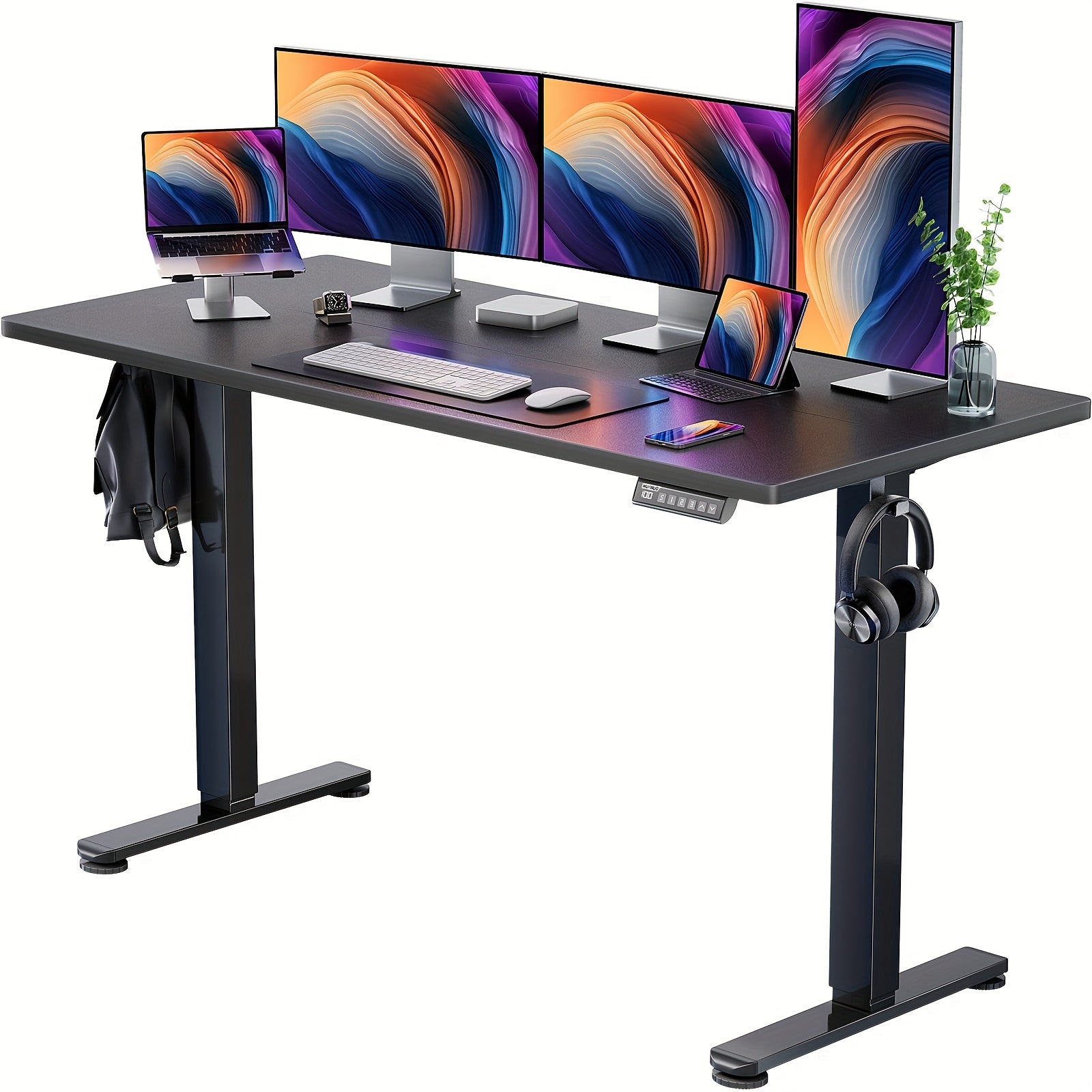 TEMU 63-55-48-40 Inch Adjustable Height Electric , Ergonomically Designed Recording Studio Desk, Gaming Desk, Suitable For Home Offices, Cafes,