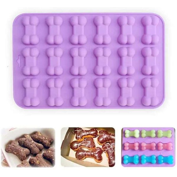 18 Units 3D Sugar Fondant Cake Dog Bone Form Cutter Cookie Chocolate Silicone Decorating Tools Kitchen Pastry Baking Molds 0704