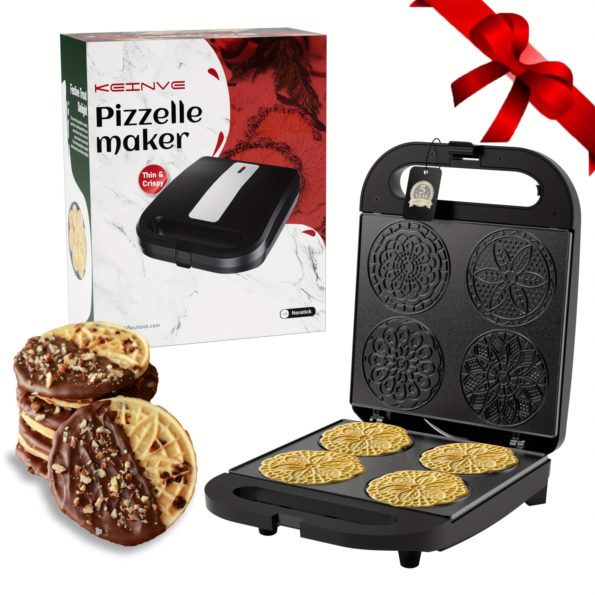 TEMU Maker Machine, 4 * 4" Mini Nonstick Electric Cookie Baker For Holiday, Party, Treat, Christmas Gift