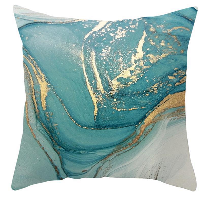 Green ink pattern pillowcase marble pillow case cushion covers sofa cushion cover
