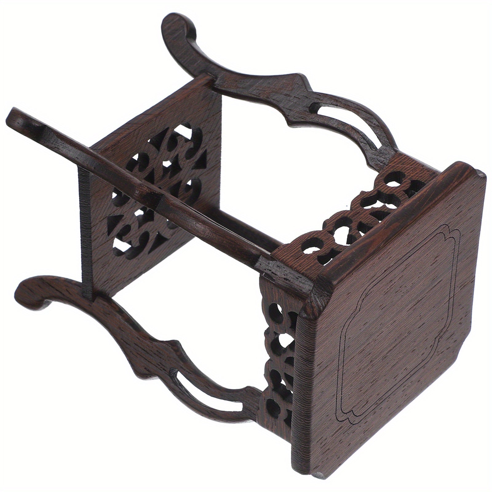 TEMU Succulent Planters Hanger Holder Base Household Glass Ornaments Display Stand Wooden