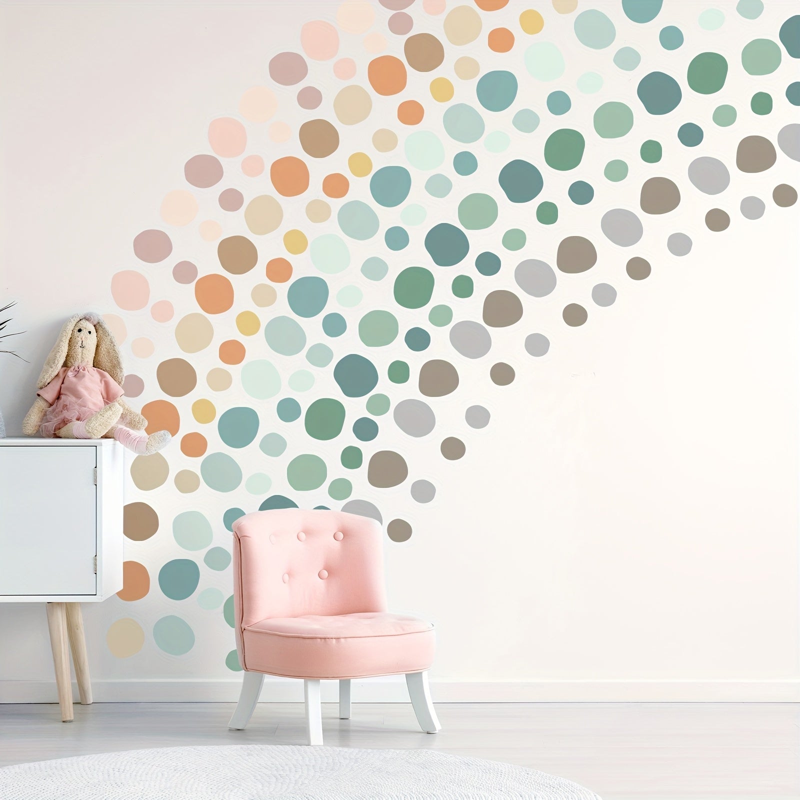 TEMU 296pcs Polka Dots Wall Decal Playroom Decor Gifts Boho Rainbow Wall Art Colorful Room Bedroom Classroom Watercolor Decals Peel And Stick