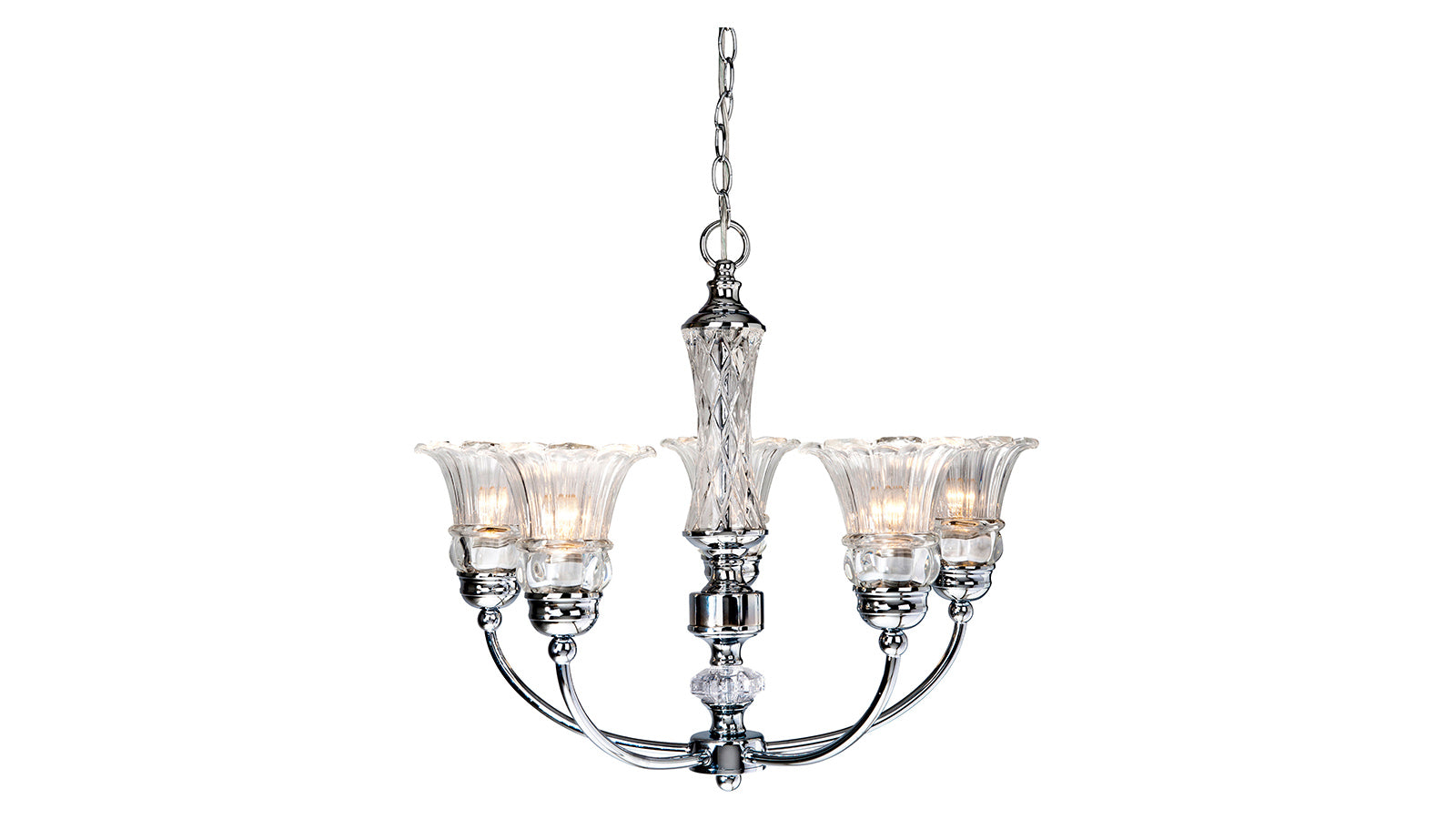 All the Rages 5 Light Glass Ceiling Glacier Petal Chandelier