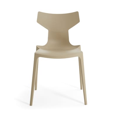 Kartell - Chaise empilable Re-Chair - Beige - Technopolymère thermoplastique recyclé - Designer Antonio Citterio