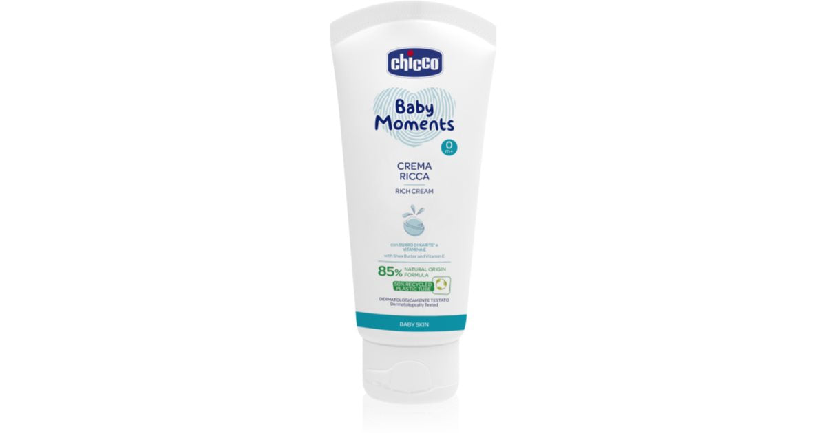 Chicco Baby Moments bohatý výživný krém pro novorozence 0 m+ 100 ml